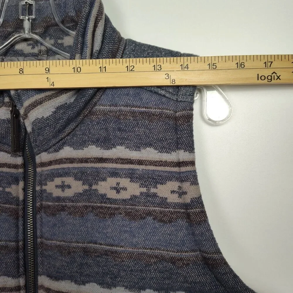 Cruel Denim Full-zip Vest Women's XL Gray-tones Southwest Aztec‎ Pattern